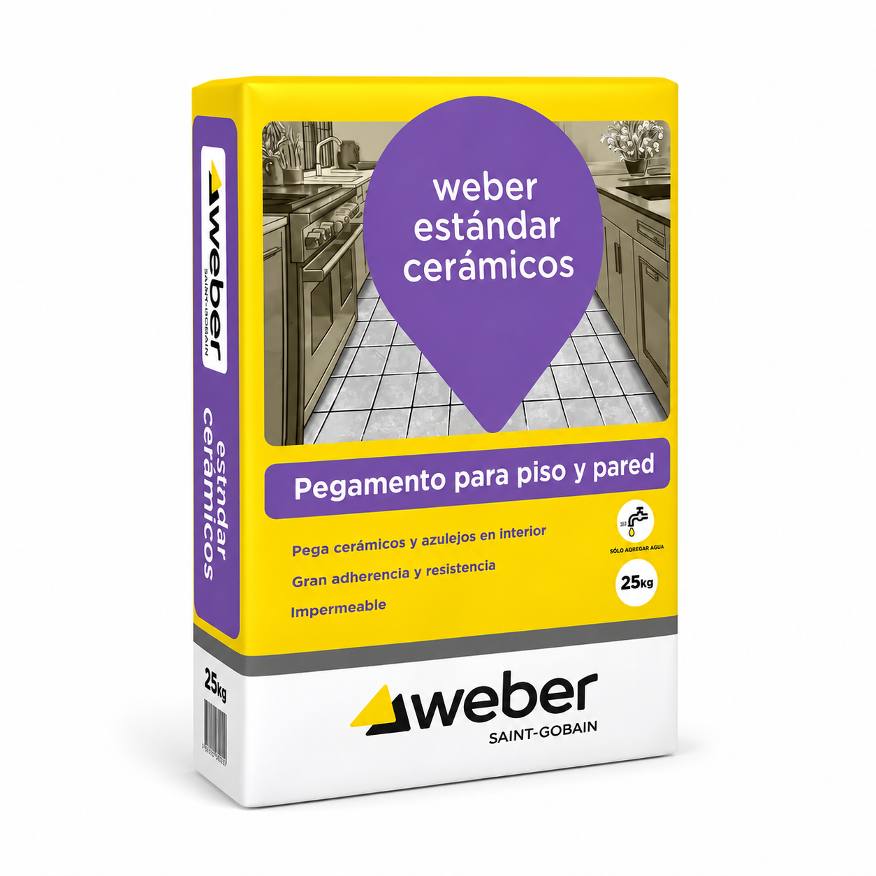 Weber estandar ceramicos pegamento piso y pared