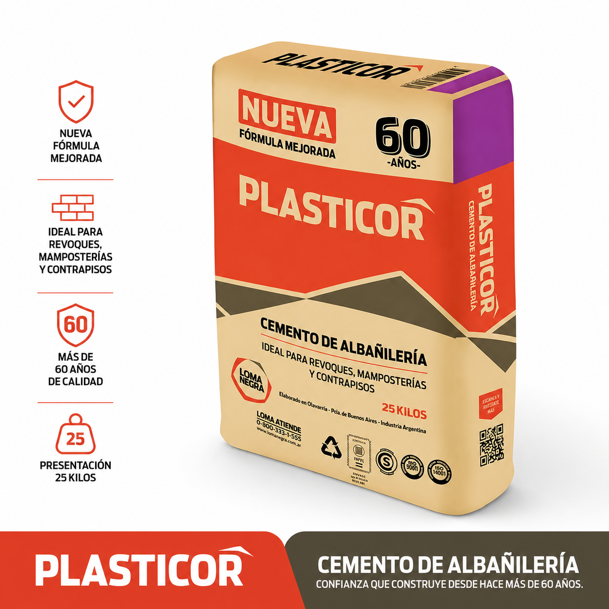 plasticor cemento de albañileria